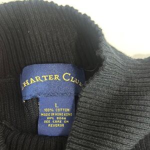 Charter Club Classic Black Cotton Sweater